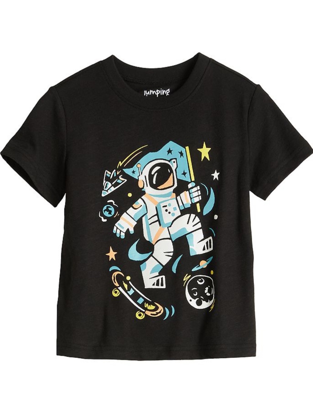 Jumping Beans Black Kids Space Skate Astronaut Tee size 12 months
